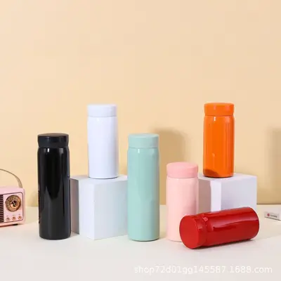 304 Stainless Steel Mini Thermos Cup, Solid Color, Pocket Size - 3