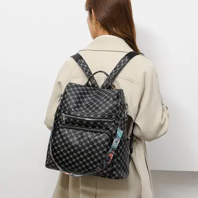 Retro-Damenrucksack mit Musterdruck, lässig - 4