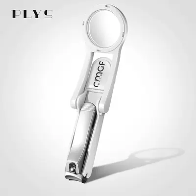 Nail clipper set with magnifier, anti-splash, stainless steel, 2-in-1 - 9