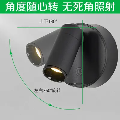 Cordless Rechargeable Bedside Wall Lamp with Magnetic Adjustable Spotlight