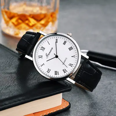 Herrenuhren des Herstellers auf Lager Großhandel, Beamtenprüfungsuhr, grenzüberschreitende Quarzuhr, Herrenuhr mit Lederarmband. - 9