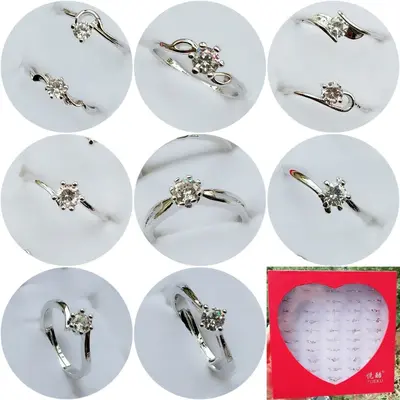 Platinierter Ring mit farbigem Edelstein, nicht verblassend, leichter Luxus - 10