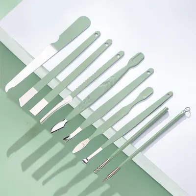 抹茶绿16件套指甲刀套装家用修甲剪刀美甲工具指甲钳指甲剪套装