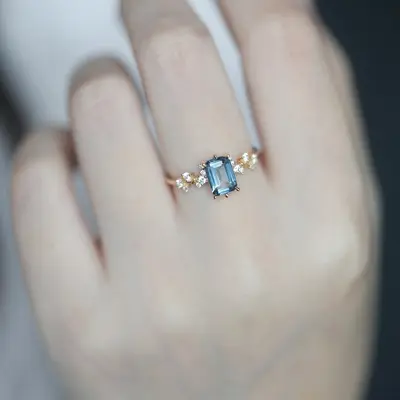 London-Blau Topas Ring, Luxus - 4