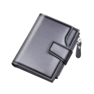 Vertical Men's Wallet, Short Trifold Leather Wallet with Multiple Card Slots - 6