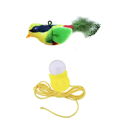 Plush Yellow Duck Cat Toy with Crinkle Paper and Catnip - 10