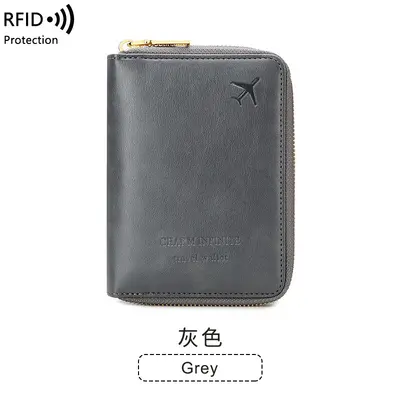 RFID Korumalı Pasaport Çantası, Fermuarlı - 13