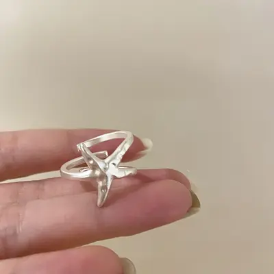 小众简约S925纯银素圈戒指轻奢高级感百搭食指戒复古拉丝开口指环 - 9