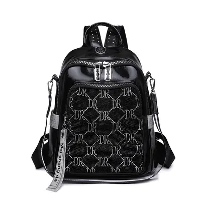 Women's Rhinestone Backpack, Large Capacity Travel Backpack - 7