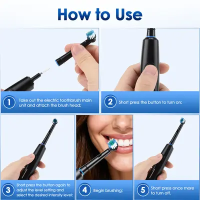 Electric Toothbrush Set, Multi-Mode, Ultrasonic, Rechargeable - 5