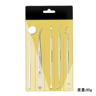Zahnreinigungswerkzeug-Set aus Edelstahl, 6-teilig - 8