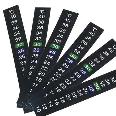 LCD Aquarium Thermometer, Fish Tank Temperature Label, Color-Changing - 10