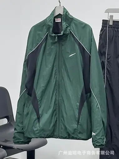 NK Spring Autumn Tracksuit Set with Reflective Details and Windproof Jacket - 9