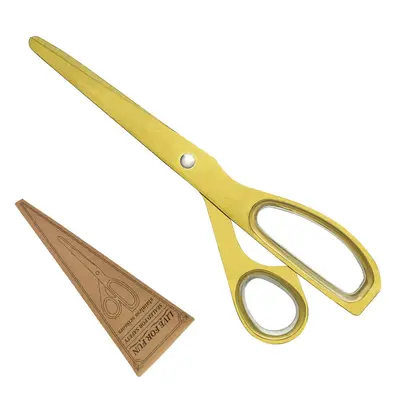 Stainless steel office scissors, gold colour, ribbon cutting - 10