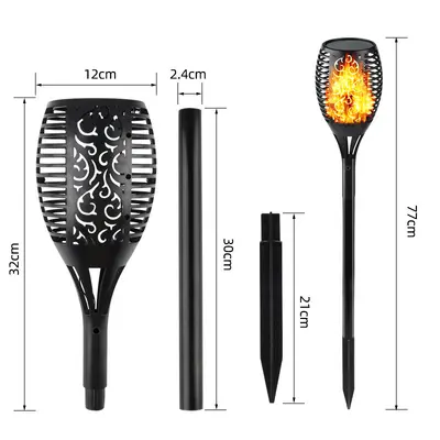 Waterproof 12 LED Solar-Powered Flame Garden Lamp - 9