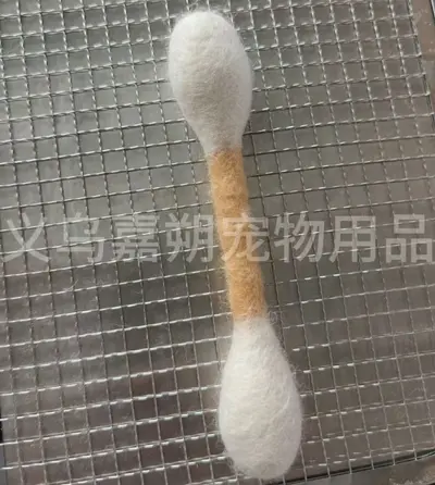 Cat Toy 100% Pure Wool Cotton Swab Cat Teaser with Catnip - 7