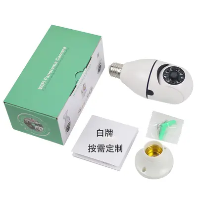 E27 bulb camera, full color, WiFi, night vision, 1080p