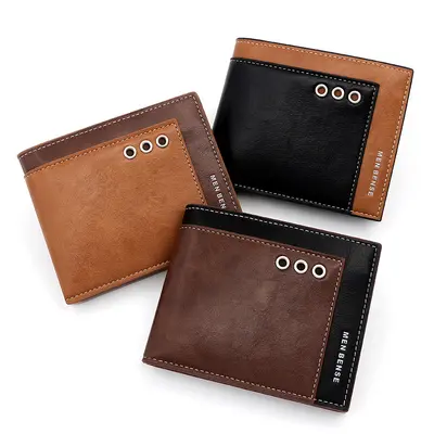 Menbense Men's Short Wallet, Multi-Card Slots, Large Capacity, PU Leather - 2