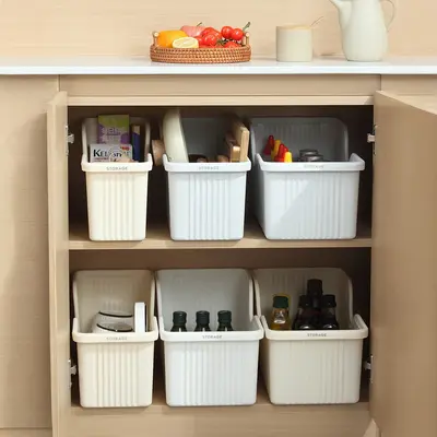 Kunststoff-Küchenlagerbox mit Rädern, japanischer Stil - 5