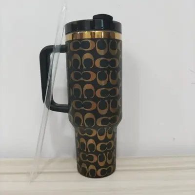 Stainless Steel Insulated Mug with Straw, Large Capacity with Handle - 8