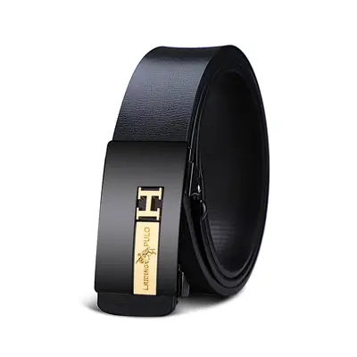 Men's leather belt for young and middle-aged adults, classic business style, versatile belt suitable for daily use, fashionable popular belt for youth. - 12