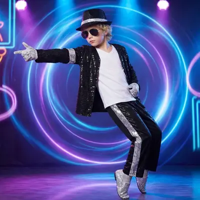 Kinder Michael-Jackson-Kostüm mit Pailletten