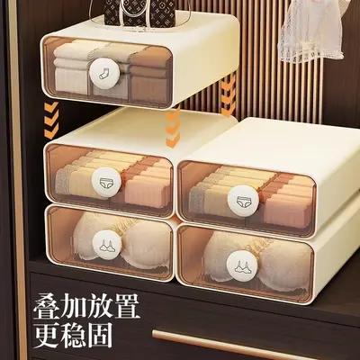 Underwear Storage Box Three-Section Drawer Organizer - 4