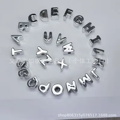 Büyük Delikli Renkli 3D İngiliz Alfabesi Harf Boncuk Seti 26 Adet DIY El Yapımı Çanta Askı