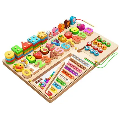 Montessori Educational Geometric Matching Toy, Building Blocks for Ages 0-3 - 6