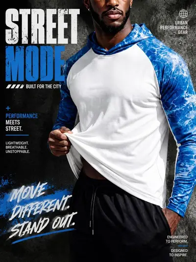 Men's Sports Hoodie, Quick-Dry Fabric, Custom Printed Logo