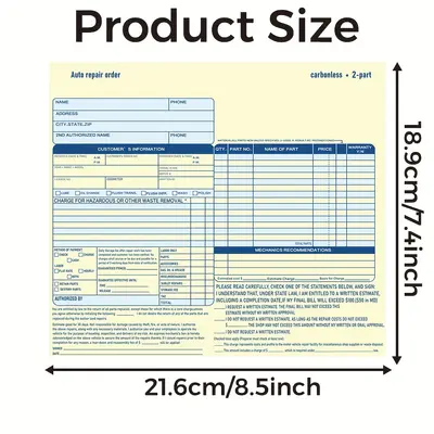 Job Invoice Forms, sipariş makbuzu, karbonsuz iş faturası formu - 9