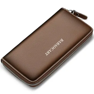 BABAOCARY Ultra-Thin Leather Men's Long Wallet - 4