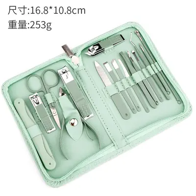 Matcha Green Nail Clipper Complete Set with Nail Care Tools - 9