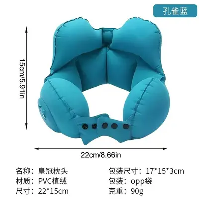 Crown U-şekilli şişirilebilir boyun yastığı, seyahat taşınabilir - 8