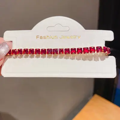 14K Gold Plated Zircon Oval Bracelet - 12
