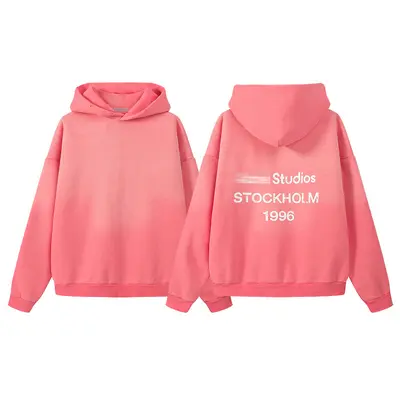 American Style Washed Distressed Hoodie with AC1996 Letter Print, Loose Fit - 9