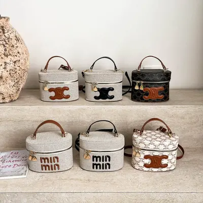 Korean style women's textured bucket shoulder crossbody bag