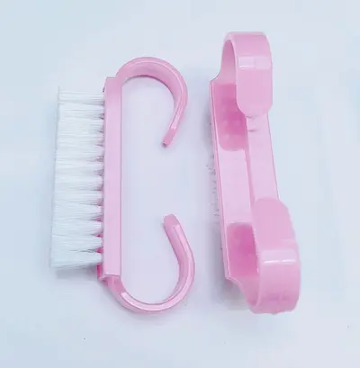 Colorful Manicure Plastic Brush Set with Calf Horn and Dust Brush - 9