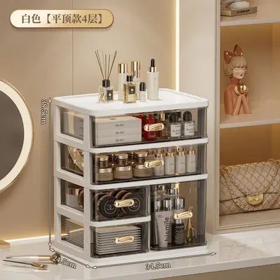 Dustproof large capacity vanity cosmetics storage organizer with drawers - 10