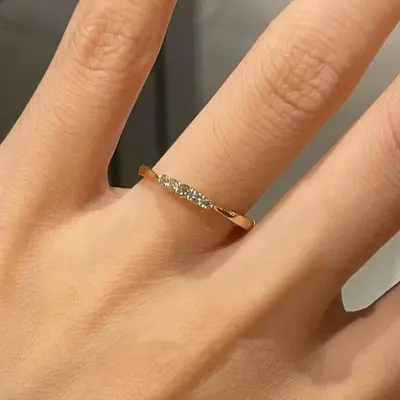 Silver Luxury Diamond Stackable Open Ring Women - 7