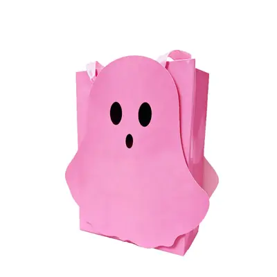Halloween candy bag, small white ghost design, gift box - 10