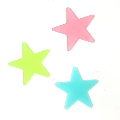 Leuchtende 3D-Sterne-Wandtattoos, fluoreszierend, blaues Licht