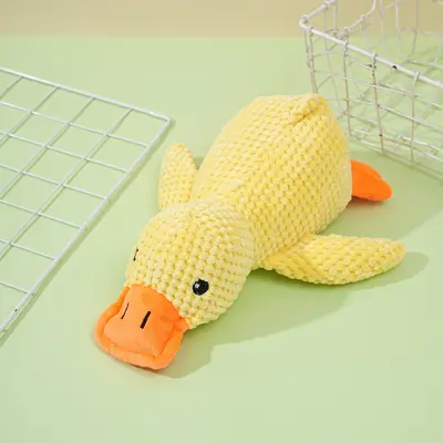Plush Duck Dog Toy with Squeaker, Chew-Resistant, Small and Medium Dogs