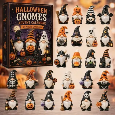 2026 Halloween Wichtel 24-Tage-Countdown Dekofigur-Adventskalender