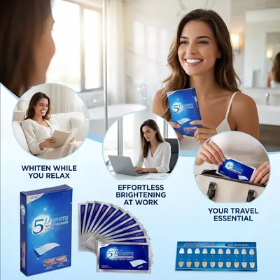 Jingshuang 5D beyazlatıcı diş bandı, sarılık ve leke giderici, 1 çift 2 bant - 4