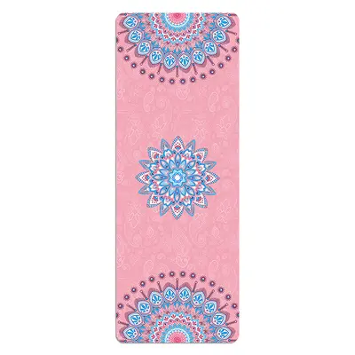 Foldable Ultra-Thin Wide 80 cm Suede Print Rubber Yoga Mat 1.5 mm - 7
