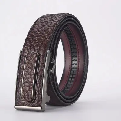 Yeni erkek kemeri bizon deri hakiki deri otomatik tokalı kemer alaşım toka iş rahat otoriter moda resmi kıyafet