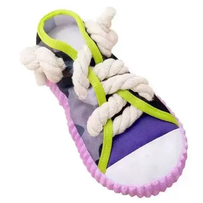 Squeaky Dog Chew Toy, Canvas Shoe Shape, Training Toy - 6