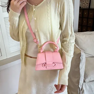 Retro Women's Shoulder Bag, Autumn Winter Style, Small Square Drawstring Bag - 10