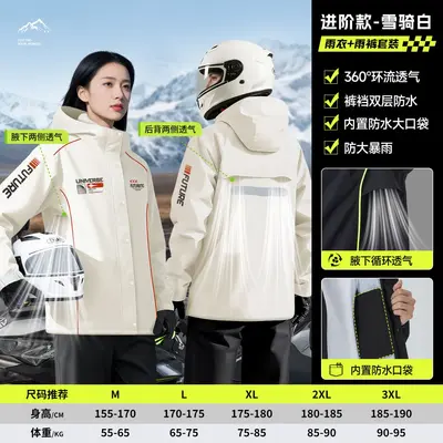 Motorrad-Regenanzug zweiteilig mit Regenhose - 8